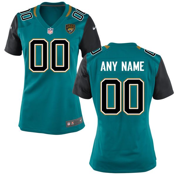 Women Jacksonville Jaguars Green Nike Teal Custom NFL Jersey->customized nfl jersey->Custom Jersey